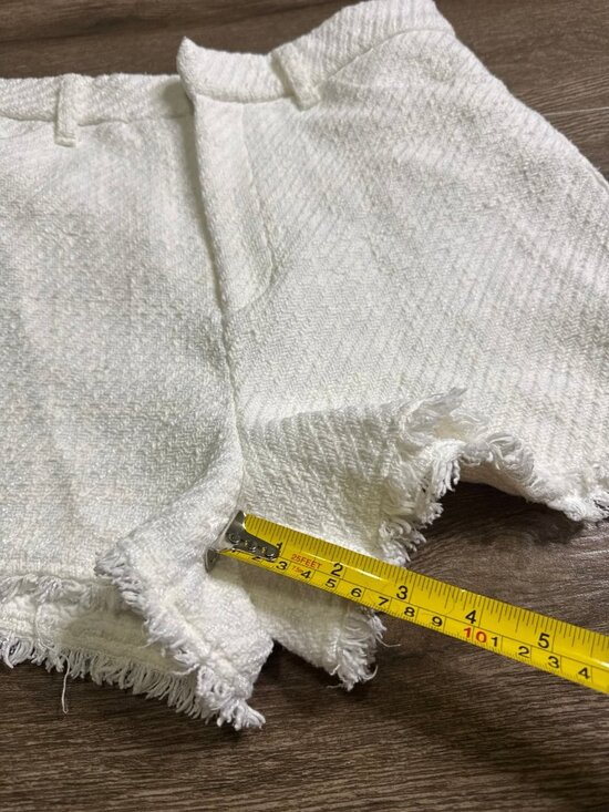 Zara White Tweed Knit High Waisted Shorts Women’s S - Picture 5 of 9
